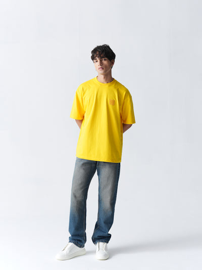 100% Cotton Terry Oversized T-Shirt - Yellow
