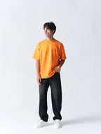 100% Cotton Terry Oversized T-Shirt - Orange