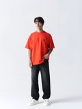 100% Cotton Terry Oversized T-Shirt - Red