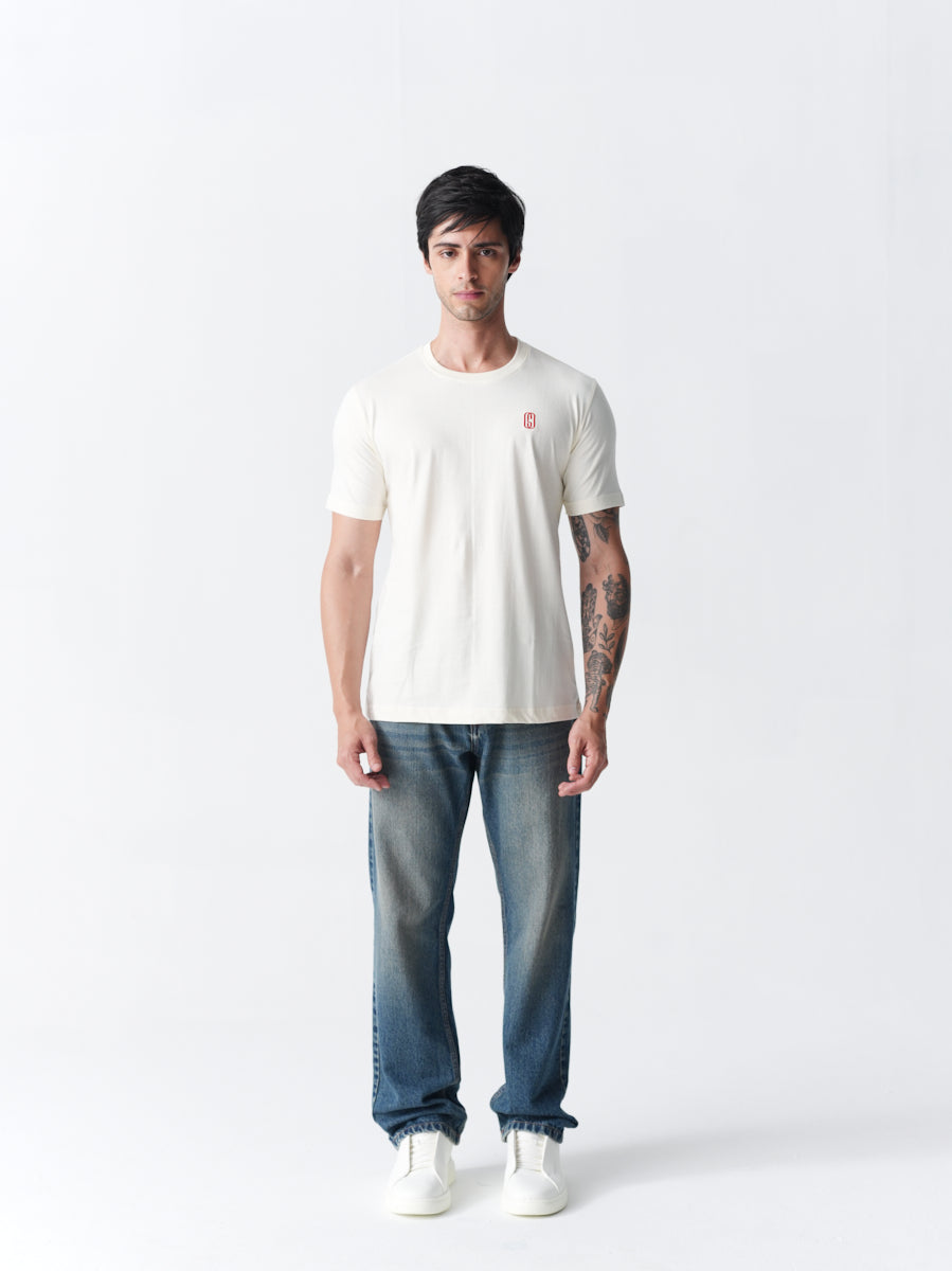 100% Cotton Single Jersey Round Neck T-Shirt - White
