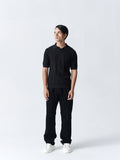 100% Cotton Knit Polo — Solid Half Sleeve — Black