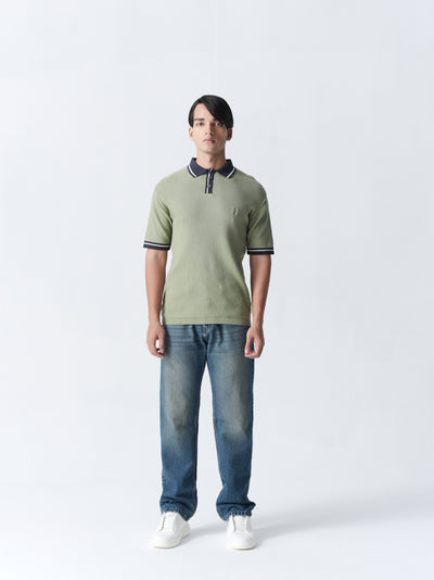 100% Cotton Knit Polo — Dual — Green & Blue