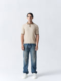 100% Cotton Knit Polo — Dual — Beige & Brown