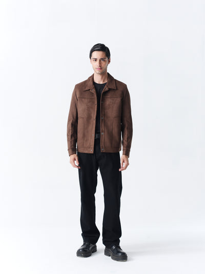 Suede Jacket - Camel Brown