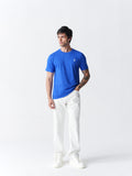 100% Cotton Single Jersey Round Neck T-Shirt - Blue