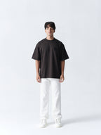 100% Cotton Terry Oversized T-Shirt - Copper Black