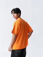 100% Cotton Terry Oversized T-Shirt - Orange