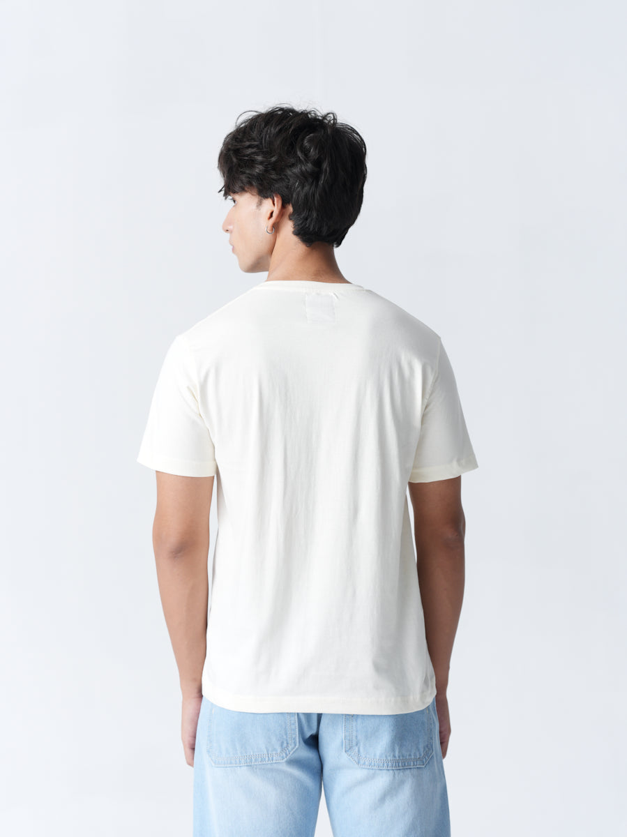 100% Cotton Single Jersey V-Neck T-Shirt - White