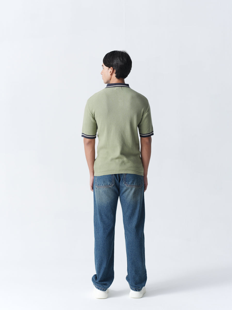 100% Cotton Knit Polo — Dual — Green & Blue