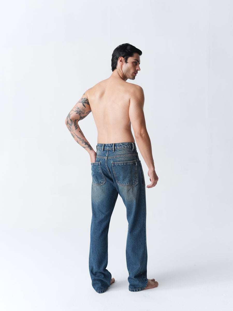 Straight Fit Denim - Washed Green