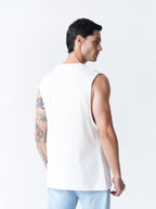100% Cotton Sleeveless Vest - White