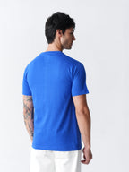 100% Cotton Single Jersey Round Neck T-Shirt - Blue