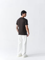 100% Cotton Single Jersey Round Neck T-Shirt - Copper Black