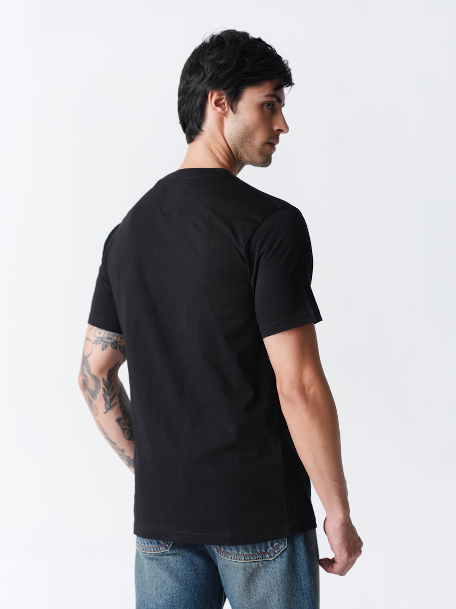 100% Cotton Single Jersey Round Neck T-Shirt - Jet Black