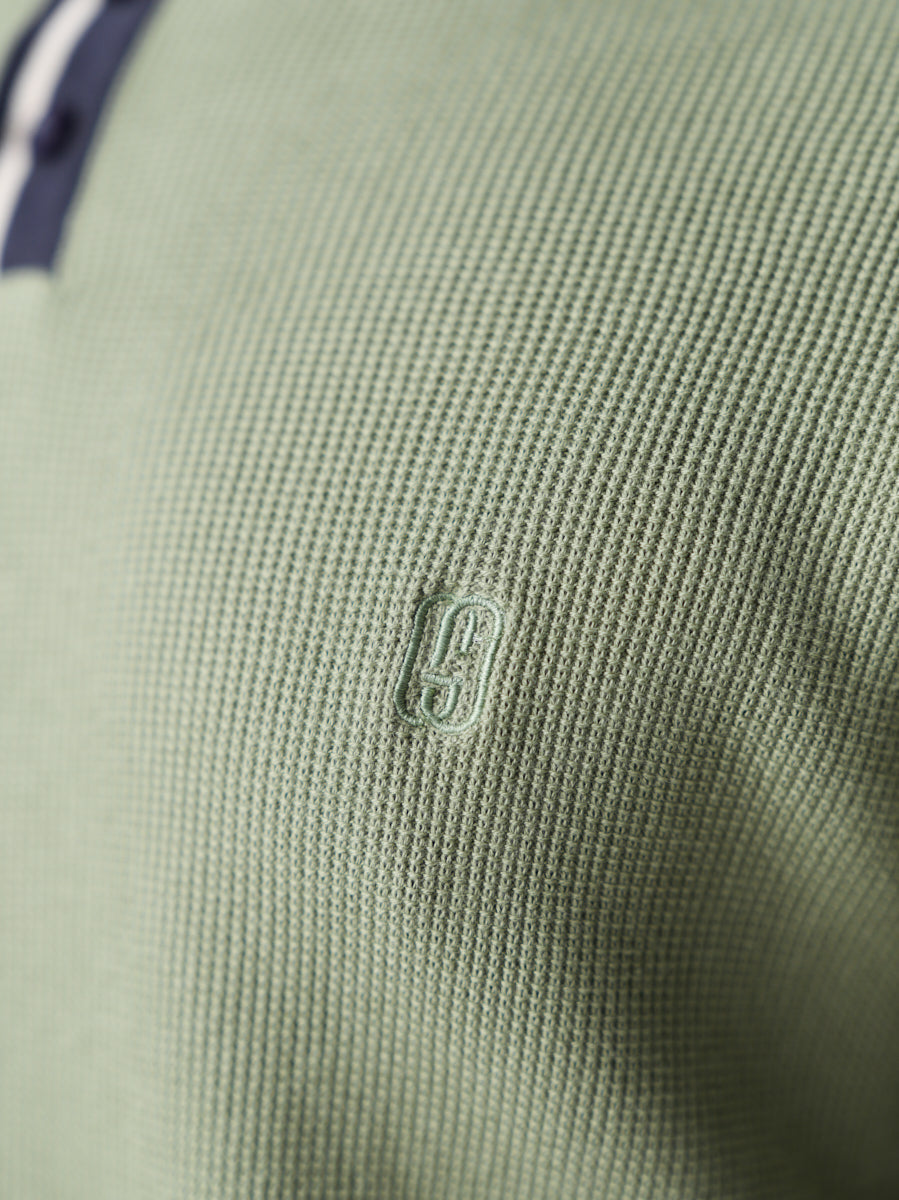 100% Cotton Knit Polo — Dual — Green & Blue