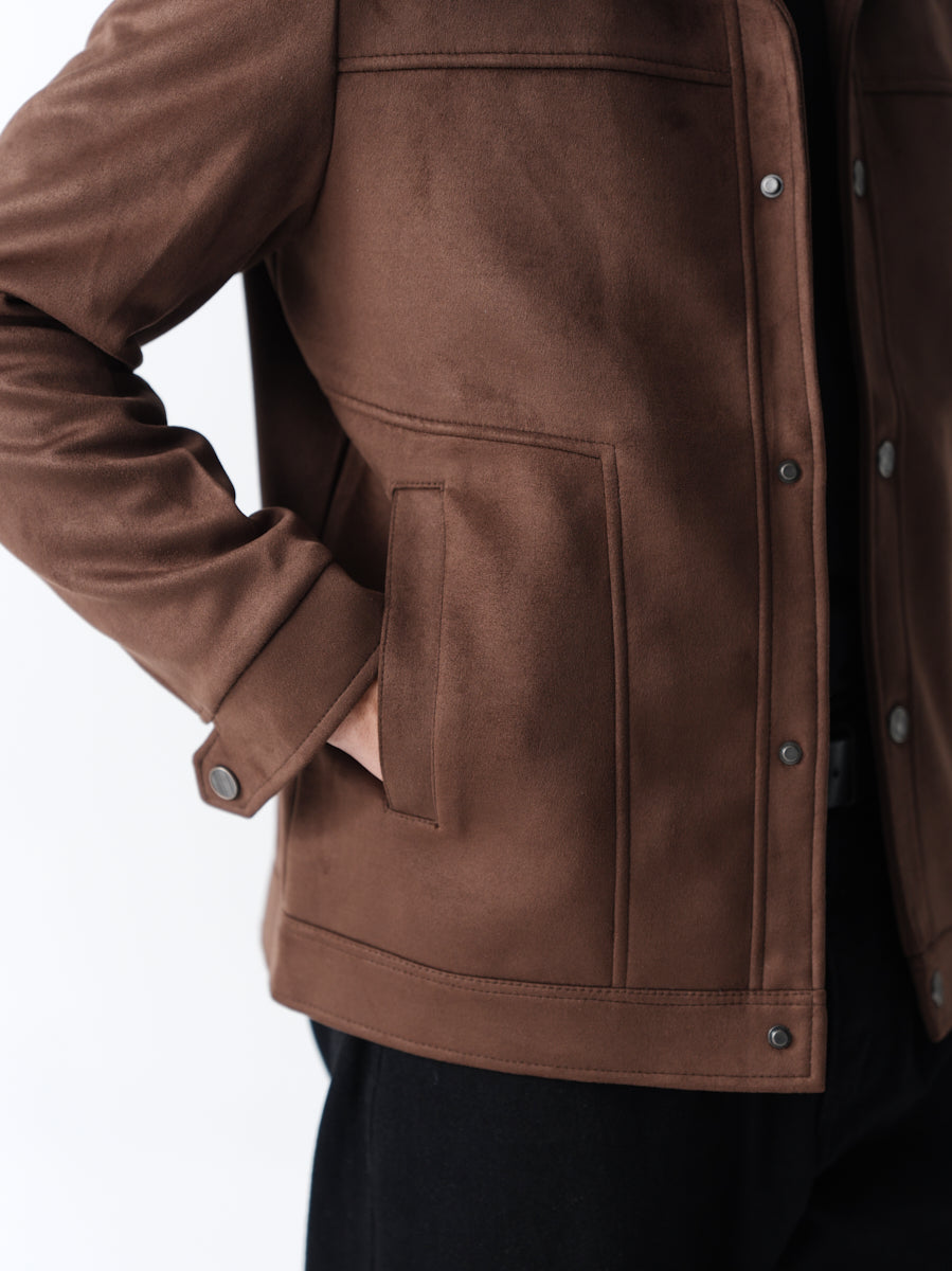 Suede Jacket - Camel Brown