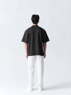 100% Cotton Terry Oversized T-Shirt - Copper Black
