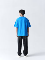 100% Cotton Terry Oversized T-Shirt - Blue