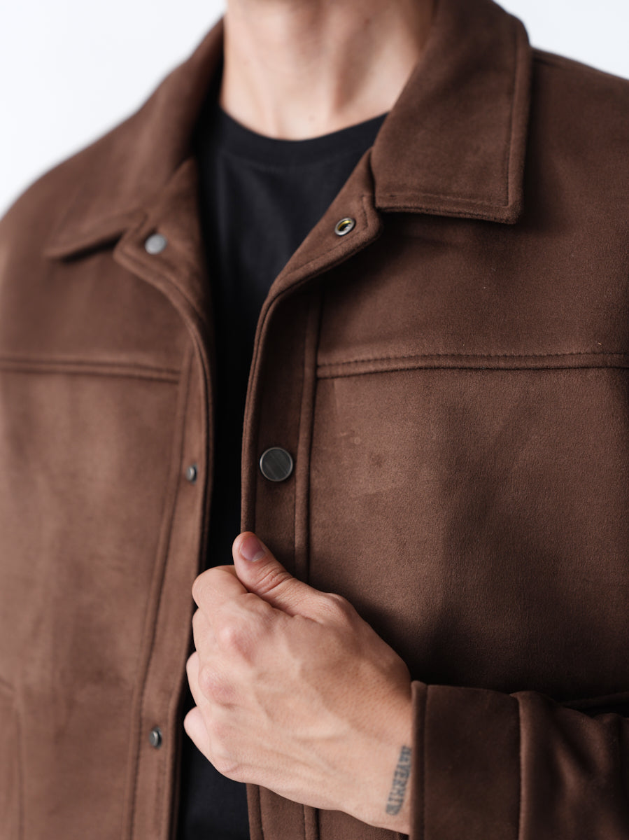 Suede Jacket - Camel Brown