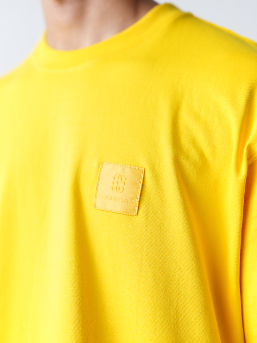 100% Cotton Terry Oversized T-Shirt - Yellow