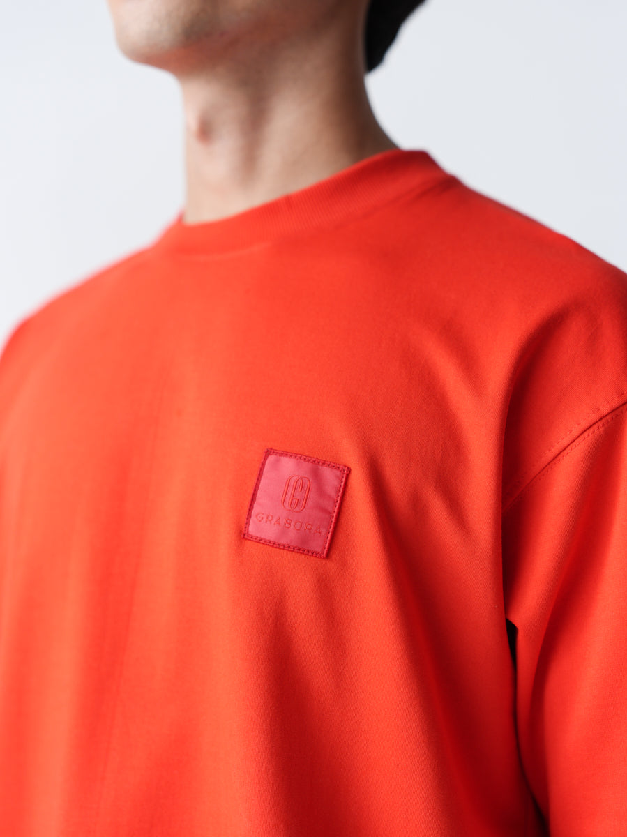 100% Cotton Terry Oversized T-Shirt - Red