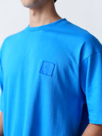 100% Cotton Terry Oversized T-Shirt - Blue