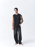 100% Cotton Sleeveless Vest - Black