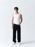 100% Cotton Ribbed Vest - White