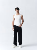 100% Cotton Ribbed Vest - White