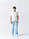 100% Cotton Single Jersey V-Neck T-Shirt - White