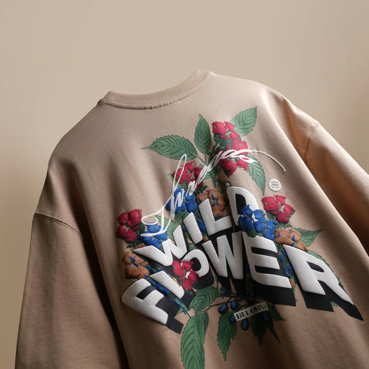 BEIGE WILD FLOWER T-SHIRT